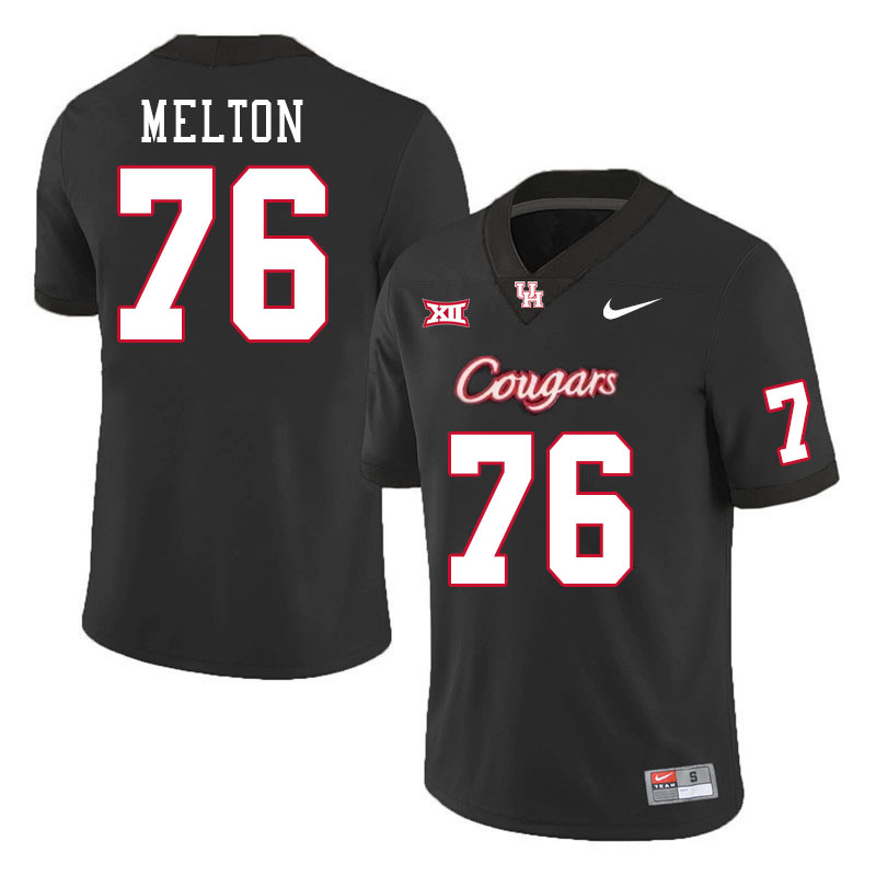 Men #76 Cedric Melton Houston Cougars College Football Jerseys Stitched-Black